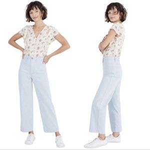 Madewell Emmett Wide Leg Cropped Jeans in Speckle